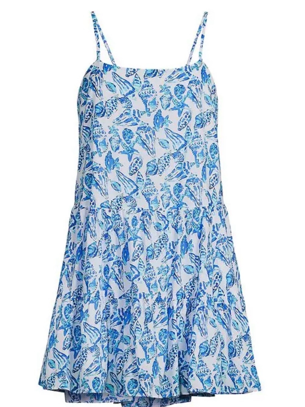 NWT Lilly Pulitzer Alessia Cotton Dress Size XL in Shell Collector white blue